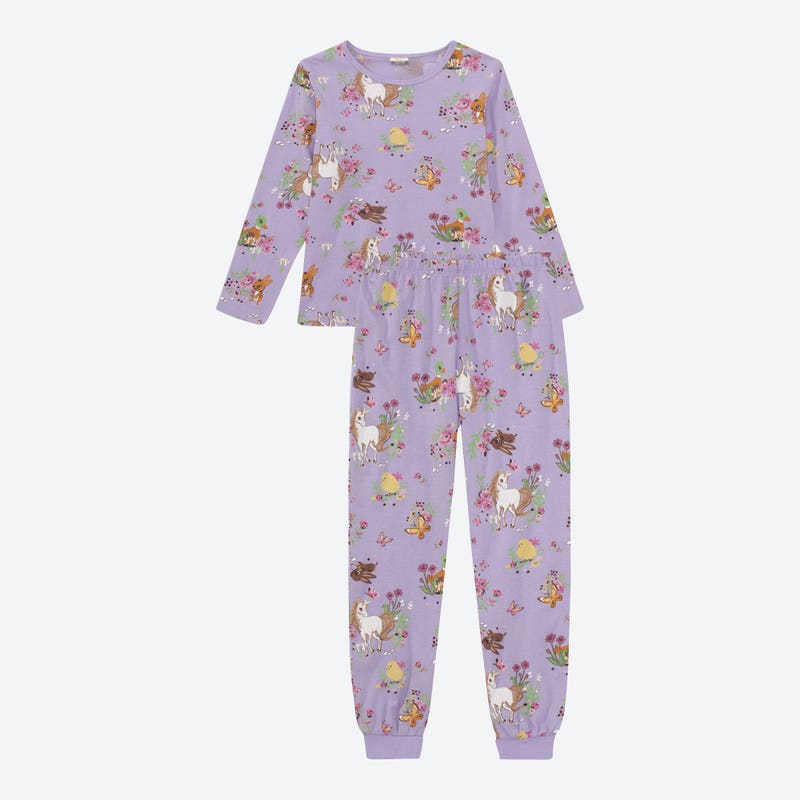 Kinder-Mädchen-Schlafanzug mit Einhörnern